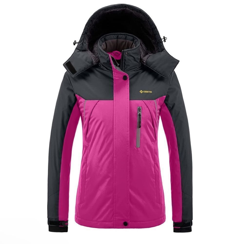 GEMYSE Women's Mountain Waterproof Ski Snow Jacket Windproof Rain Jacket size L